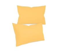 npluseins juego de 2 fundas de almohada de un solo color y diseño sutil 1154.1498, aproximadamente 40 x 60 cm, amarillo