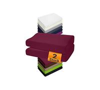 npluseins Juego de 2 fundas de almohada elásticas para almohada sanitaria 1450.2049, 1 paquete (2 unidades) - Fundas elásticas 35-40 x 55-60 cm, burdeos