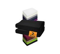 npluseins Juego de 2 fundas de cojín para almohadas de salud tamaño S - Fundas ajustables 1450.2049, 30-35 x 45-50 cm, negro