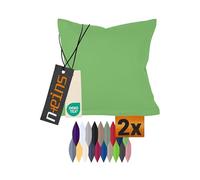 npluseins Juego doble de fundas de cojín de algodón - Moderna decoración del hogar en diseño sencillo 317.361, 50 x 50 cm, verde
