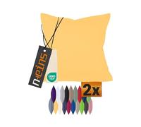 Npluseins - Juego doble de fundas de cojines - fundas de algodón para cojines, decoración moderna para el hogar en diseño sencillo, 3 tamaños para elegir y 8 colores, 100 % algodón, amarillo, 40 x 80 cm