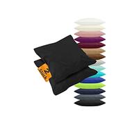 npluseins Pack de 2 fundas de almohada de algodón de punto en color liso 1179.1539, aprox. 40 x 60 cm, color negro