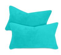 npluseins Pack de 2 fundas de cojín de forro polar coral (2 unidades) 1257.1667, aprox. 30 x 50 cm, color turquesa