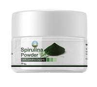 NPOW Polvo de espirulina, polvos de superalimentos, 100% espirulina pura, polvo súper verde, proteína vegana y suplementos alimenticios vegetarianos, potenciador natural del sistema inmunológico, 20 g