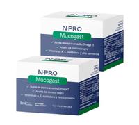 NPro Mucogast - Pack Ahorro 2 x 60 Perlas de Aceite de Espino Amarillo y Comino Negro - Con Zinc, Vitaminas A y E - Suplemento Natural Antiulceroso - Cuida y Repara la Mucosa Gástrica e Intestinal