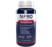 NPro SALUD INTESTINAL Butibifidus 60 Cápsulas - Suplemento con Butirato 500mg + 20.000 Millones UFC Bifidobacterias - Regenera Mucosa Intestinal y Mejora Microbiota