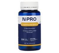 NPro SALUD INTESTINAL Enzimtolerance 60 Cápsulas - Suplemento con 18 Enzimas Digestivas, DPP4 y Xilosa Isomerasa - Mejora la Digestión de Gluten, Lactosa, Proteínas, Carbohidratos y Fibra Vegetal