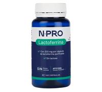 NPro SALUD INTESTINAL Lactoferrina 60 Cápsulas - Purificada sin Lactosa - Restablece la Barrera Intestinal y Fortalece el Sistema Inmunológico - Soporte para el Metabolismo del Hierro