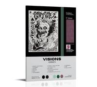 NPSFXC Visions-GrimesWall Art - Póster decorativo moderno y minimalista, impermeable, fácil de mantener, para sala de estar, dormitorio, fondo de pared para mejorar el estilo, 30 x 45 cm, estilo marco