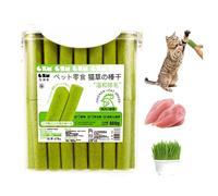 NPSMOPC Cat Grass Teething Sticks for Indoor Cats, Cat Grass Teething Stick, Cat Grass Sticks, Cat Grass Chew Sticks, Natural Grass Molar Rod Cat Toy Teeth Cleaner (1Bucket(60pcs))