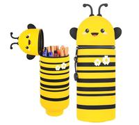 NPSPVOK 2 en 1 Estuche de Silicona, 2 en 1 Estuche Kawaii para Niños y Niñas, Estuches de Abeja, Estuches de Silicona Suave con portalápices, (Abeja)
