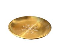 NPXUAMTJ Bandeja de aleación de zinc, bandejas de almacenamiento de joyas, organizadores, bandeja ritual pagana, decoración del hogar, tarots, candelabro, tarots, candelabro, placa decorativa para té