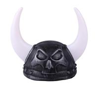 NPXUAMTJ Casco Vikinges con cuernos nórdicos, sombrero de guerrero bárbaro, disfraz medieval de vikingos para Halloween, cosplay, LARP