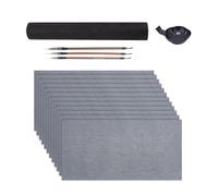 NPXUAMTJ Juego de caligrafía para principiantes con 12 paños de escritura de agua, 3 pinceles de mango de madera y plato de tintas para escribir, pintar, paño de agua chino