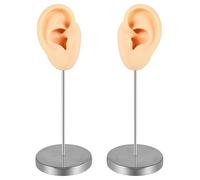 NPXUAMTJ Maniquí de oreja de silicona flexible para técnicas de perforación, moldes realistas de oreja humana izquierda y derecha, accesorios de exhibición de joyería