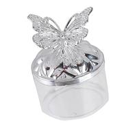 NPXUAMTJ Plato para dulces apto para alimentos con detalle de mariposa de cristal reflectante para ocasiones especiales, cuenco de cristal transparente con mariposa
