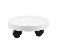 Npy2bZ3hr Platillo para Plantas Bandeja Redonda móvil for Soporte de Maceta(Blanco,Pequeño)