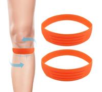 NQEUEPN 2 Correas Rodilla Tendón Rotuliano, Bandas Silicona Rodilla Rótula Rodillera Elástica Soporte Rodilla Bandas Flexibles Tendón Rotuliano para Saltador, Deportes, Hombres Mujeres (Naranja)