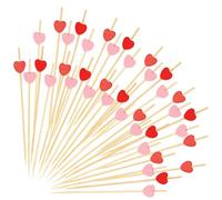NQEUEPN 200uds Palillos Cóctel Corazón para Bebidas, 12cm Rojo y Rosa Palillos de Alimentos para Aperitivos Brochetas Palitos Frutas para Bodas Baby Shower Día de la Madre Decoración San Valentín