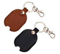 NQEUEPN 2uds Fundas de Cuero para Llave de Coche, Reemplazo de Bucle de Llave de Automóvil Roto Antiguo Llavero de Cuero de PU con Llavero de Hierro Funda para Llave de Coche para Hombres y Mujeres