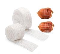 NQEUEPN 2uds Rollo de Red para Carne 1m & 3m, 16 Hoyos Elástica Red Malla para Jamon Red de Carniceros Red de Cocinar para Carne Red de Hilo de Carnicero para Hacer Salchichas Carne Ahumada