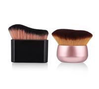 NQEUEPN 2uds Set de Brochas Autobronceadoras, Brocha Aplicadora Difuminadora de Autobronceador Base Maquillaje Spray Bronceador Corporal Brochas Difuminadoras para Rostro Pierna (Rosa, Negro)