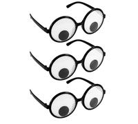 NQEUEPN 3uds Gafas de Ojos Saltones Halloween, Ojos Que se Mueven Gafas Divertidas Novedad Gafas Locas para Adultos Regalo Broma Accesorios Disfraces Tontos Suministros para Fiestas Accesorios Fotos