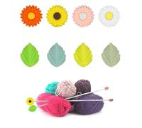 NQEUEPN 8uds Tapones para Agujas de Tejerde Silicona, Colores Hojas Margarita Protectores de Puntas para Agujas de Tejer Tapas de Agujas de Tejer para Tejer Proyectos Coser Acolchar Ganchillo