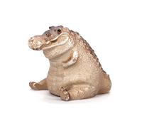 NQEUEPN Estatua Cocodrilo, Resina Gordita Estatua de Bebé de Cocodrilo Decoración Pequeña Mini Decoraciones de Jardín de Animales Hecha a Mano para Colección de Adornos de Escritorio para el Hogar