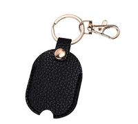 NQEUEPN Funda de Cuero para Llave de Coche, Repuesto para Llave Rota Protector de Llavero de Cuero de PU con Llavero de Hierro Funda para Llave de Casa para Hombre y Mujer (Negro, Dorado)