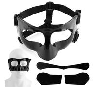 NQEUEPN Mascarilla para Nariz Rota, Protector Facial Ajustable con Almohadillas Protector Facial Deportivo Adultos y Adolescentes Accesorios de Protección Deportiva para Baloncesto y Fútbol