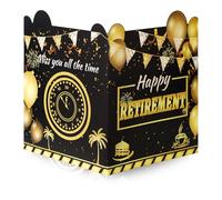 NQEUEPN Tarjeta de Felicitación de Jubilación, Tarjeta Grande Decoraciones para Fiesta de Jubilación con Sobre y Cinta Tarjeta de Felicitación Gigante Libro de Visitas Regalos para Hombres y Mujeres