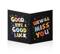 NQEUEPN Tarjeta de Felicitación Gigante de Despedida, 28x44cm Tarjeta de Buena Suerte Tarjeta de Regalo de Despedida con Sobre Tarjeta de Despedida de Compañeros de Trabajo para Colega Amigos (Negro)