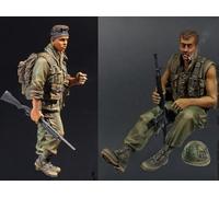 nqhupuo 1/35 Vietnam War US Soldier Resin Model Kit Kit de Resina de Soldado sin Pintar y sin Montar (2 Hombres) //P9s5-14