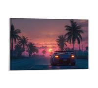 NQHXLRUDC Sunset Racing Pintura Lienzos Decorativos Cuadro Decorativos Paisaje cultural Lona Sala De Estar Dormitorio Cocina Oficina Hotel Restaurante Baño Bar 20x30inch(50x75cm)