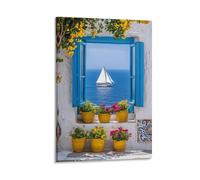 NQHXLRUDC Vista al mar Pintura Cuadros Decoracion Cuadro Decorativos Cultural paisaje Wall Arte Lona Inofensiva Regalos Sala De Estar Dormitorio Cocina Oficina Hotel Restaurante Baño Bar 12x18in