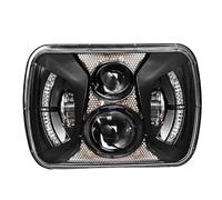 Nqimgv Faro Delantero Faros Delanteros Para Jeep Para Wrangler YJ | Para Cherokee XJ 1986-1995 75W 5X7 LED Ojos de Ángel cuadrados DRL H4 faro delantero del coche