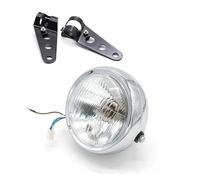 Nqimgv Faro Delantero Vintage Motocicleta Para Sportster Para Chopper Para Bobber Para Royal Para Enfield Para Scrambler Retro Faros De Motocicleta(Chrome-white-bracket)