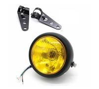 Nqimgv Faro Delantero Vintage Motocicleta Para Sportster Para Chopper Para Bobber Para Royal Para Enfield Para Scrambler Retro Faros De Motocicleta(Black-amber-bracket)