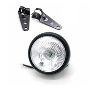 Nqimgv Faro Delantero Vintage Motocicleta Para Sportster Para Chopper Para Bobber Para Royal Para Enfield Para Scrambler Retro Faros De Motocicleta(Black-white-bracket)