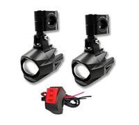 Nqimgv Luces Adicionales Luz Antiniebla Led Para Motocicleta Faro Auxiliar Doble Color Ámbar/blanco Para Focos Para ATV Faros De Motocicleta(2 Light With Switch)