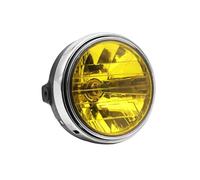 Nqimgv Para CB400SF CB400VTEC CB1300 Para X4 HORNET250 VTR250 XJR400 Faro Redondo Retro De Motocicleta 12V Delantero Halógeno Faros De Motocicleta(Black and amber)