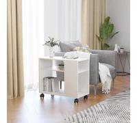 NQJIBUE Home Garden - Mesa auxiliar blanca de 70 x 35 x 55 cm, madera de ingeniería