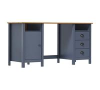 NQJIBUE Item-Desk Hill Grey 150 x 50 x 74 cm, madera de pino maciza, escritorios de oficina