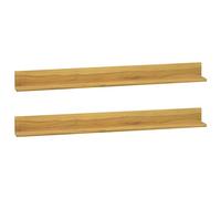 NQJIBUE Item-Estantes de pared, 2 unidades, 110 x 10 x 10 cm, madera maciza de teca, estanterías, estantes de pared y repisas