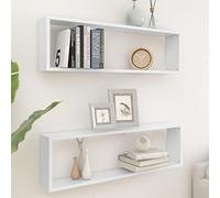 NQJIBUE Item-Wall Cube - Estantería de pared (2 unidades, 100 x 15 x 30 cm, madera de ingeniería, estantes de pared y repisas)