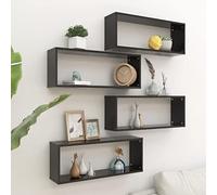NQJIBUE Item-Wall Cube - Estantería de pared (4 unidades, 60 x 15 x 23 cm, madera de ingeniería, estantes de pared y repisas)
