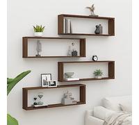 NQJIBUE Item-Wall Cube - Estantes de pared (4 unidades, roble marrón, 100 x 15 x 30 cm, madera de ingeniería), estantes de pared y repisas