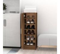 NQJIBUE Zapatero de madera de roble marrón, 32 x 35 x 92 cm