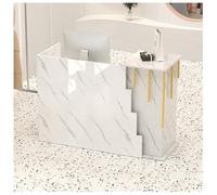 NQNFWCRJ Mostrador de Recepción Compacto Caja Registradora for Tienda de Ropa Estructura de Acero Inoxidable Chapado en Oro Almacenamiento de Dos Niveles con Cajón con Cerradura